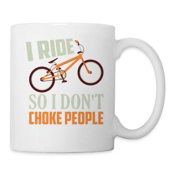 Je roule pour ne pas étouffer les gens qui font du vélo - Mug blanc - blanc - Droite