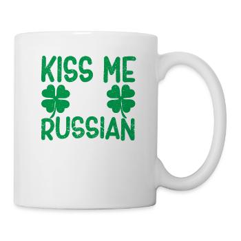 Irischer St. Patricks Day Trinken Russland Küss - Tasse - Weiß - Rechts
