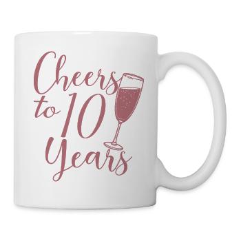 10. Hochzeitstag Männer Frauen Ehepaar - Tasse - Weiß - Rechts