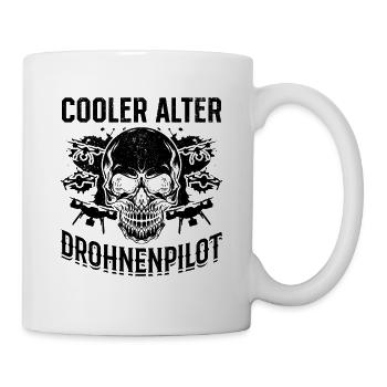 Quadrocopter Drohne Pilot - Cooler Alter Drohnenpi - Tasse - Weiß - Rechts