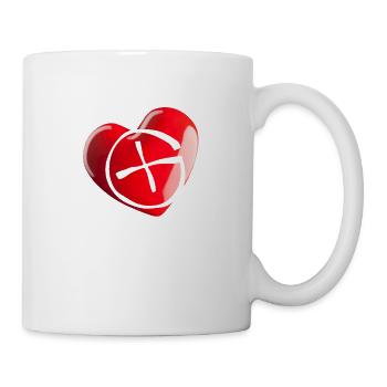 Geocacher with heart - I Love Geocaching - Mug - white - Right