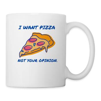pizza hungry fast food i want - Mug - white - Right