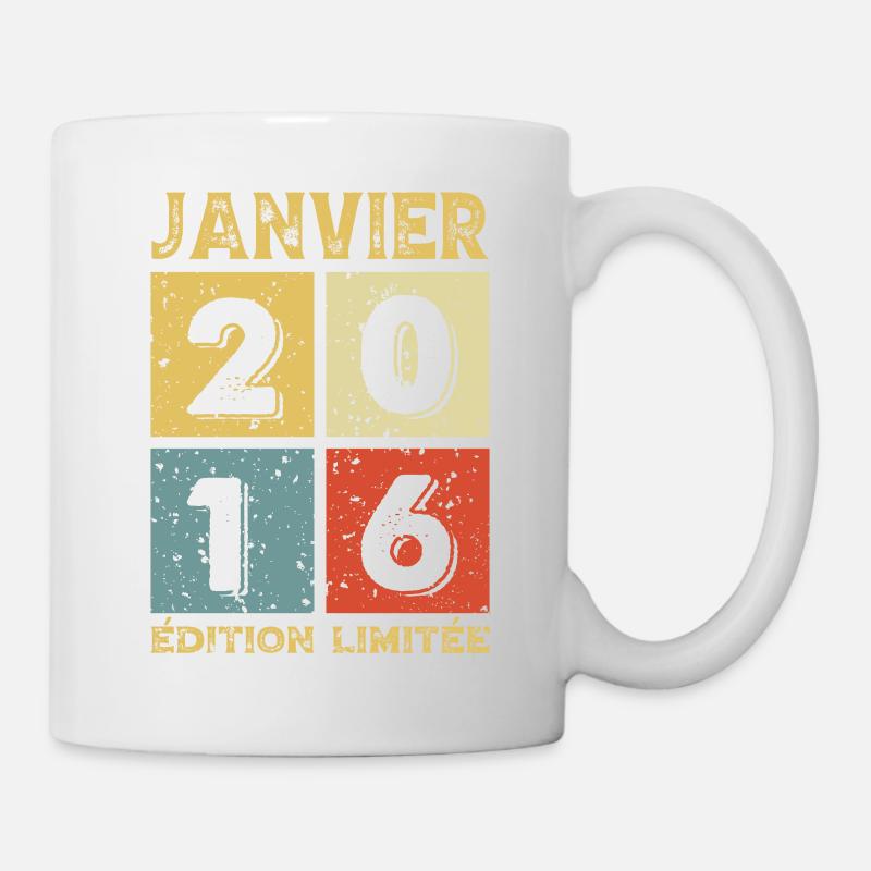 Anniversaire Vintage Idée Cadeau Janvier 2016 - Mug blanc - blanc