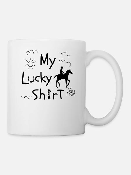 Pferde Reitsport Reiter lustiges Pferde reiten - Tasse - Weiß