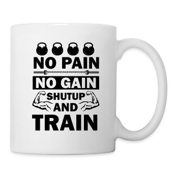 Pas de douleur Pas de gain Arrêt et train - Mug blanc - blanc - Droite