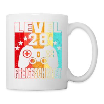 28 Jahre Geburtstagsshirt Zocker Gamer 28. - Tasse - Weiß - Rechts