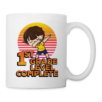 1. Klasse Level Komplett Lustig Tupfende Schüler - Tasse - Weiß - Rechts