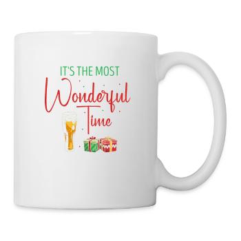 Le plus merveilleux de la bière drôle de couples de Noël - Mug blanc - blanc - Droite