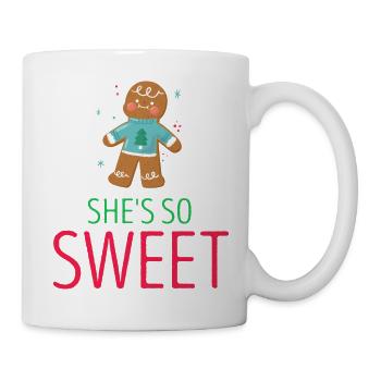 Elle est si douce drôle Gingerbread Couples de Noël - Mug blanc - blanc - Droite