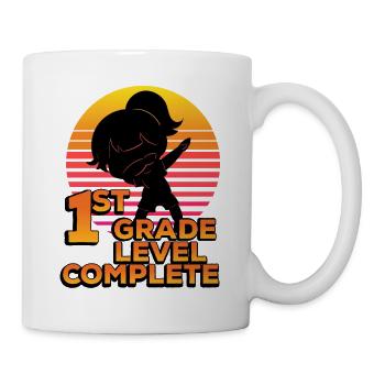 1st Class Level Complete silhouette dot end - Mug - white - Right