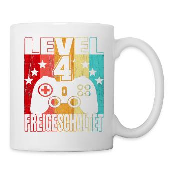 4 Jahre Geburtstagsshirt Jungs Zocker Gamer 4. - Tasse - Weiß - Rechts