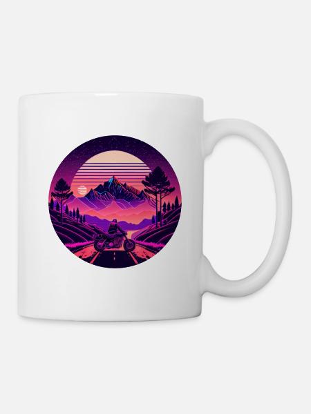 Retrowave Synthwave 80s Design - Tasse - Weiß