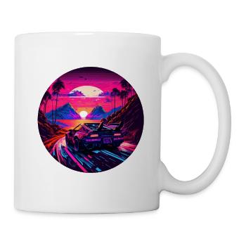 Retrowave Synthwave 80s Design - Tasse - Weiß - Rechts
