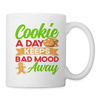 Plätzchen backen Weihnachtsbäckerei Lebkuchen Gesc - Tasse - Weiß - Rechts