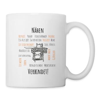 Nähen verbindet! - Tasse - Weiß - Rechts