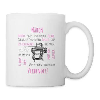 Nähen verbindet! - Tasse - Weiß - Rechts