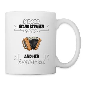 Ne vous tenez jamais entre une fille et son accordéon - Mug blanc - blanc - Droite