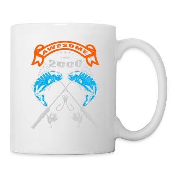 Awesome since 2000. Angel, Angler Geburtstag - Tasse - Weiß - Rechts