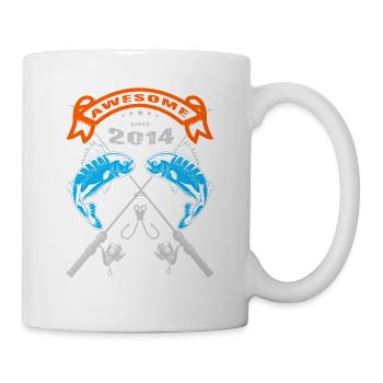 Génial depuis 2014. Angel, l’anniversaire du pêcheur - Mug blanc - blanc - Droite