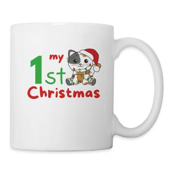 Chat de Noël Chats mon 1er Noël - Mug blanc - blanc - Droite