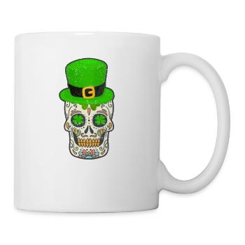 Crâne en sucre Saint-Patrick Jour de la chance morte - Mug blanc - blanc - Droite