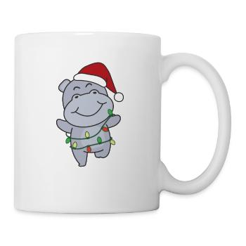 Hippo Christmas Winter Animals Hippos - Mug - white - Right