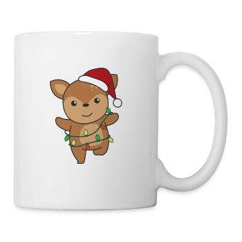 Reh Weihnachten Winter Tiere Rehe - Tasse - Weiß - Rechts