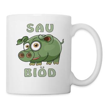 SCHWEIN SAU BLÖD - Tasse - Weiß - Rechts