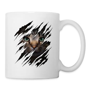 Cat with scratch - Cat face Scratch Cat - Mug - white - Right