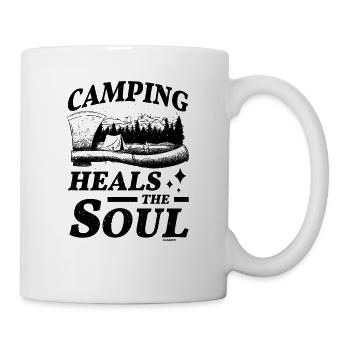 Camping Seele Gott Campingurlaub Spruch - Tasse - Weiß - Rechts