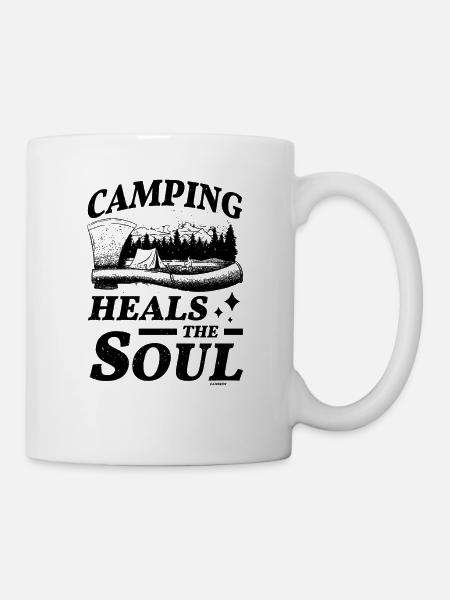 Camping Seele Gott Campingurlaub Spruch - Tasse - Weiß