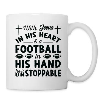 Jesus Herz - Amerikaner Fußballspieler - Tasse - Weiß - Rechts