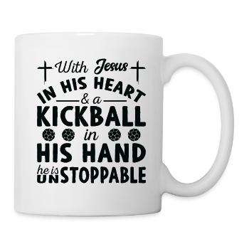 Jésus dans le cœur - Joueur de kickball - Mug blanc - blanc - Droite