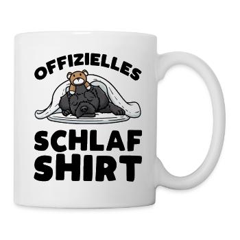 Schnoodle Hund Mit Kuscheltier Schlaf Schlummern - Tasse - Weiß - Rechts