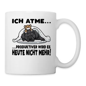 Schnoodle Hund Mit Kuscheltier Schlafen Schlummern - Tasse - Weiß - Rechts