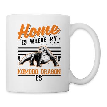 La maison est l’endroit où mon dragon de Komodo est un varan - Mug blanc - blanc - Droite