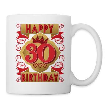 30e anniversaire 30 ans dicton, design vintage - Mug blanc - blanc - Droite