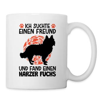 Suchte Freund und fand Harzer Fuchs Hütehund - Tasse - Weiß - Rechts