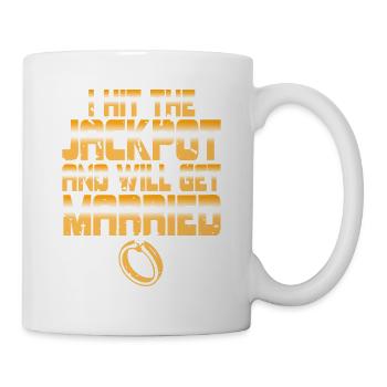J’ai touché le jackpot et je me marierai rétro Vegas - Mug blanc - blanc - Droite