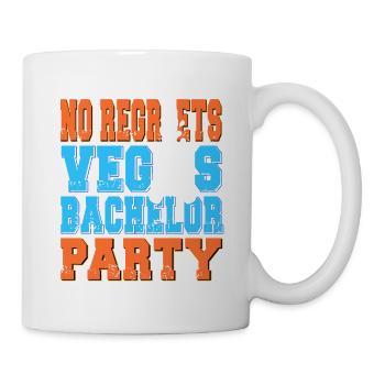 No Regrets Vegas Bachelor Party Retro Designs - Mug - white - Right