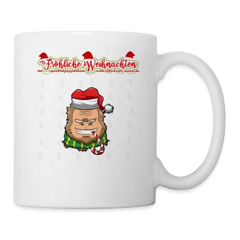 Fröhliche Weihnachten X-Mas Santa Heilig Abend - Tasse - Weiß - Rechts