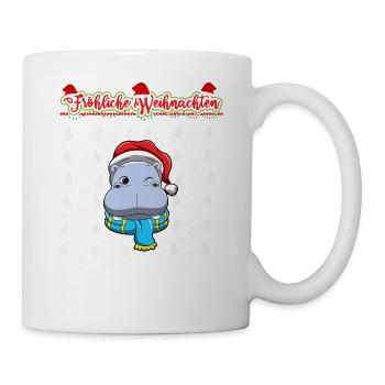 Fröhliche Weihnachten X-Mas Santa Heilig Abend - Tasse - Weiß - Rechts
