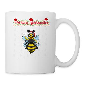 Fröhliche Weihnachten X-Mas Santa Heilig Abend - Tasse - Weiß - Rechts