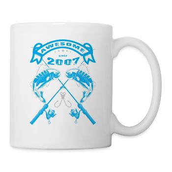 Génial depuis 2007. Angel, l’anniversaire du pêcheur - Mug blanc - blanc - Droite