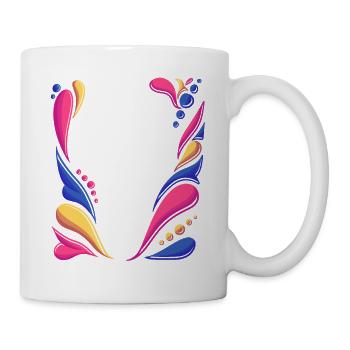 bunte Kunst Gemälde Farben und Formen - Tasse - Weiß - Rechts