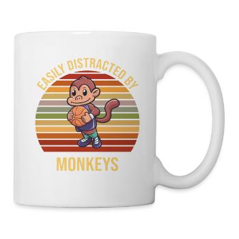 Affe Basketball Basketballspieler Äffchen - Tasse - Weiß - Rechts