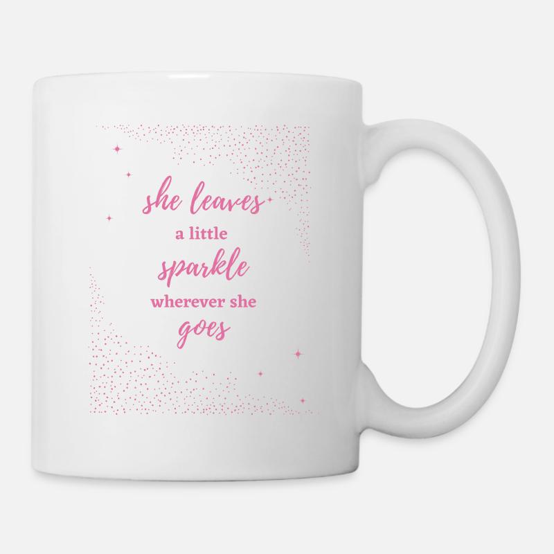 she leaves a little sparkle wherever she goes - Mug - white