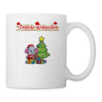 Fröhliche Weihnachten X-Mas Santa Heilig Abend - Tasse - Weiß - Rechts
