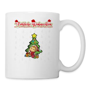 Fröhliche Weihnachten X-Mas Santa Heilig Abend - Tasse - Weiß - Rechts