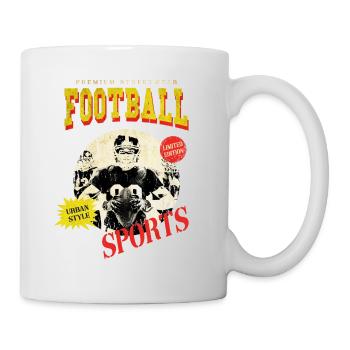 American Football Spieler Vintage Retro USA Sport - Tasse - Weiß - Rechts
